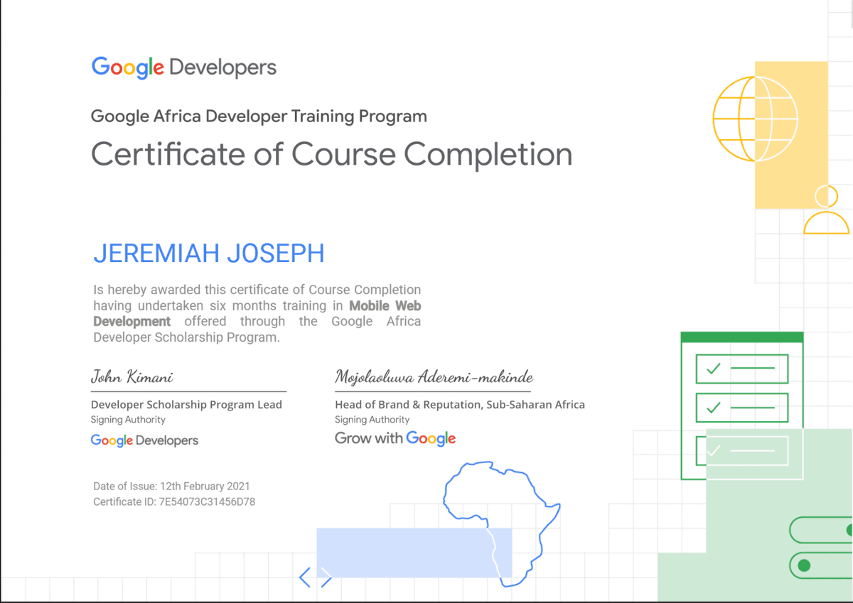 Google Africa Developer Scholarship